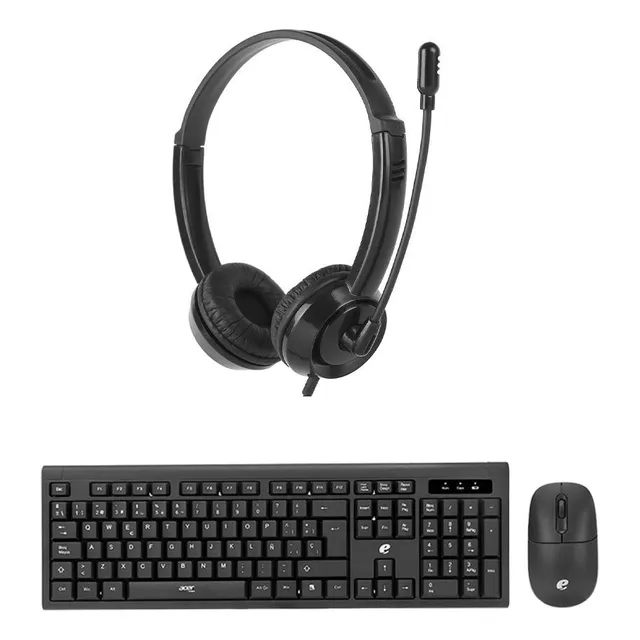 Kit Mouse Y Teclado Acer Con Diadema Call Center Hp