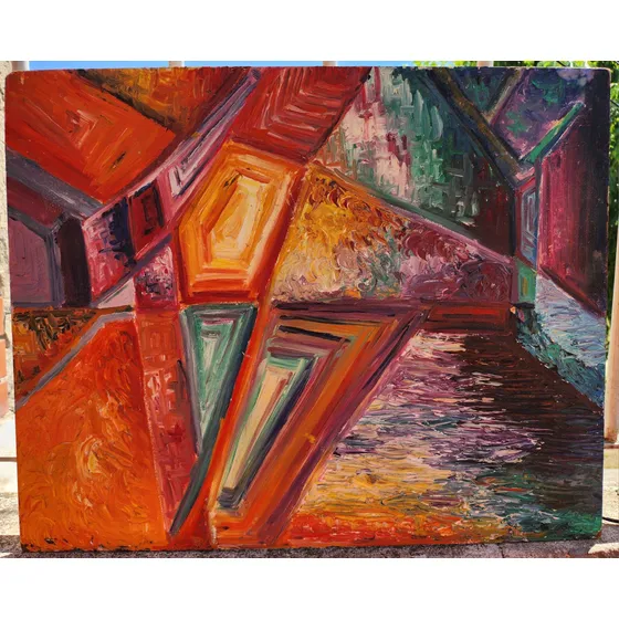 Cuadro Al Oleo Texturas Pintado A Mano 40x50cm