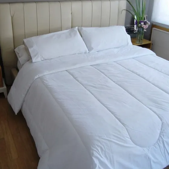 Acolchado 2 Plazas Sommier Hotelero Cotton Flor 225x245 Color Blanco Diseño De La Tela Liso