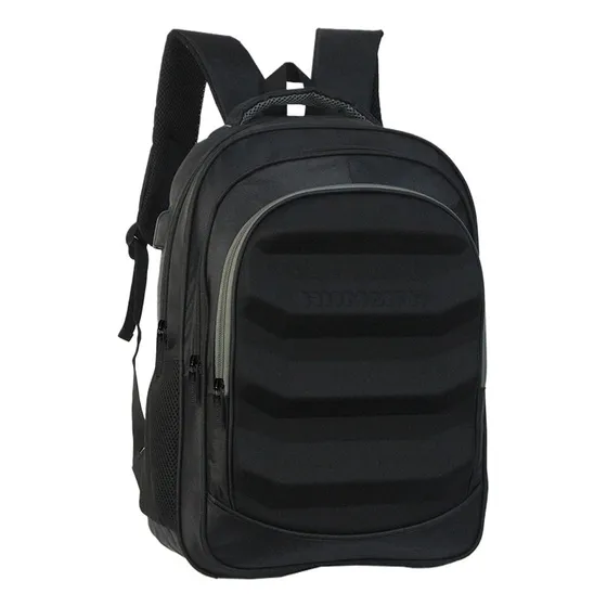 Mochila Porta Notebook Hummer Impermeable Con Usb Reforzada Color Negro 27834 Diseño De La Tela Lisa