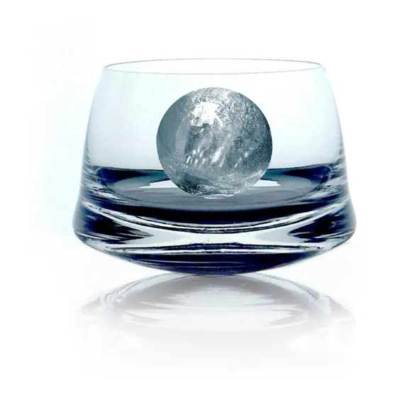 Set Vaso Whisky Mareado + Molde Hielo En Bolas Original Wolf
