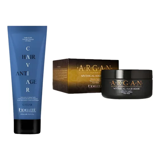 Crema De Peinado Rulos Caviar 230ml + Máscara Argan 250ml