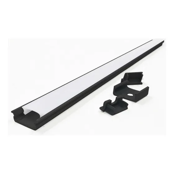 Perfil Aluminio Negro Con Difusor Aplicar 2 Metros P01 Gsg