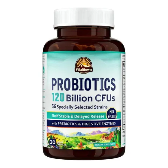 Probioticos 120 Billones + Prebioticos + Enzimas Digestivas 36 Cepas