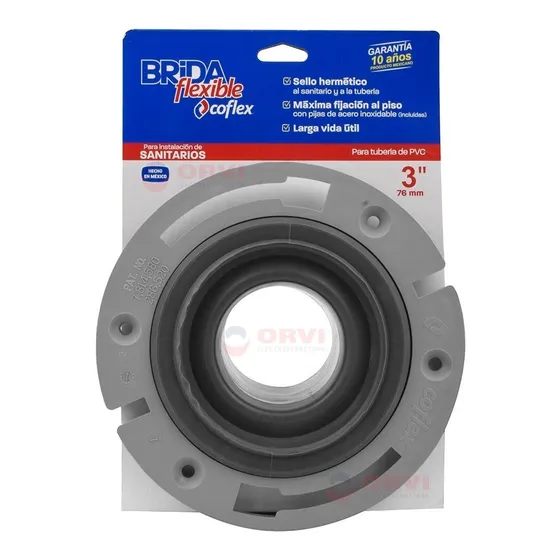Brida Flexible Corta De 3  Para Wc Desague Pvc Coflex Pb-150
