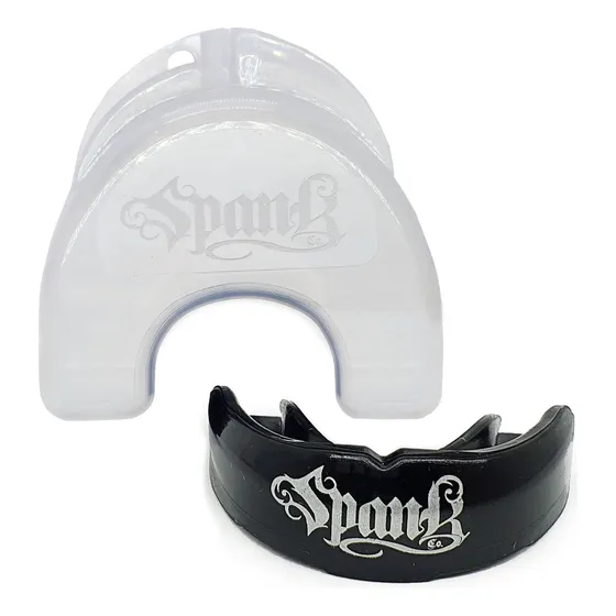 Spank Protetor Bucal Profissional Moldável com Estojo PRETO - Boxe - Muaythai - Jiu-Jitsu - MMA - Kickboxing Futebol - Basquete - Bruxismo - Esporte de Contato