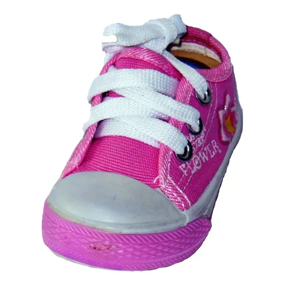 Zapatos Escolar Deportivos Niñas Niños  Lona Cordones Flower