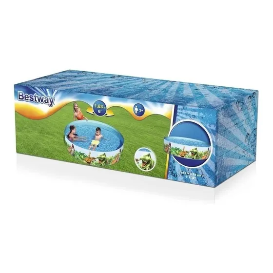 Piscina Rígida Dinosaur Fill 'N Fun Bestway 1.83 m de Diámetro 946 Litros 55022