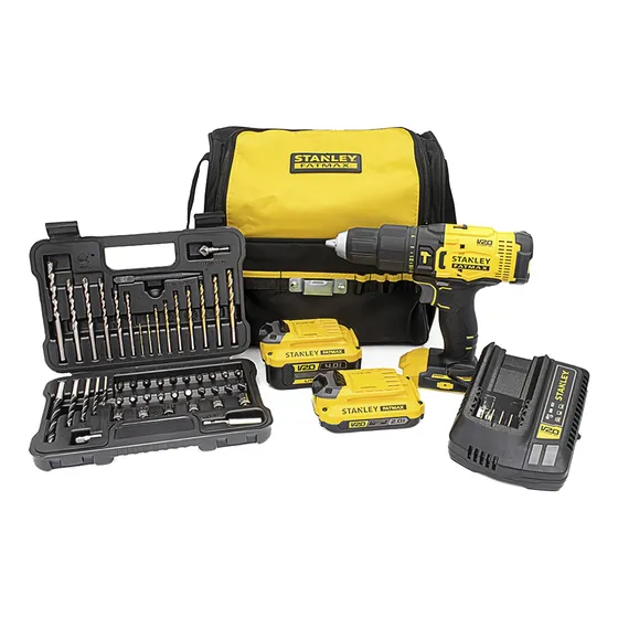 Taladro Percutor 1/2 2 Bat + 50 Pz Stanley Scd711dmsa-b2