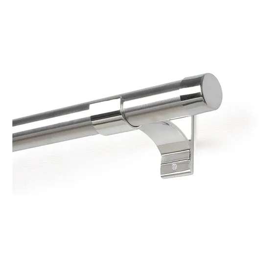 Kit Varão De Cortina Simples 28mm 4,00 Metros 100% Alumínio Cor Cromado