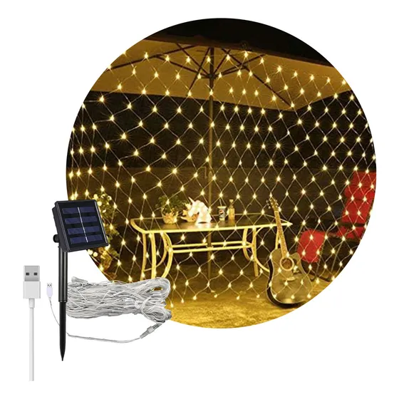 Cortina Led Red Solar Exterior 240 Luces Decorativas 3x3m Alitrade Color de las luces Cálida
