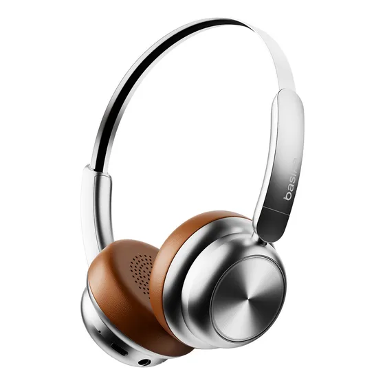 Headphone Bluetooth Basike Retro Leve Sem Fio E Confortável Fone de Ouvido Retro Bluetooth 5.4 - 25h Bateria, Drivers 40mm, Certificação Hi-Pure Audio, Conforto Ajustável, Som Imersivo (Marrom)