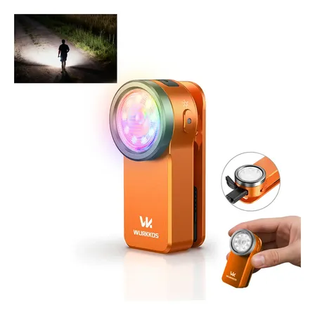 Lanterna Wurkkos Rgb Mini Hd03 680lm 180m Usb-c Portátil Branco Laranja