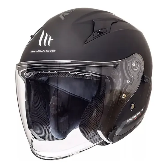 Casco Moto Abierto Mt Avenue Sv Solid Negro - Fas
