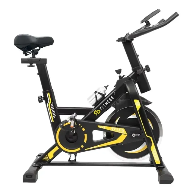 Bicicleta Ergométrica Academia Preta/laranja 13kg De Inércia Cor Preto/amarelo