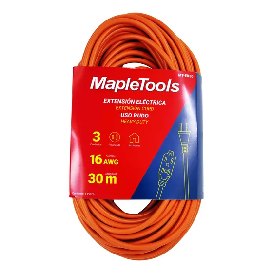 Extension Electrica Uso Rudo De 30 M Cal. 16 Maple Tools