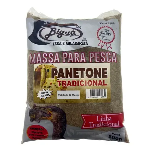 Massa Biguá Para Pesca Panetone Tradicional 500g Carpa, Tilápia, Bagre, Corimba, Pacu, Tamba, Tambaqui, Piau, Lambari