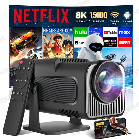 Proyector Hd 8k Android 11 Wifi Full 1080p 15000lm Projector