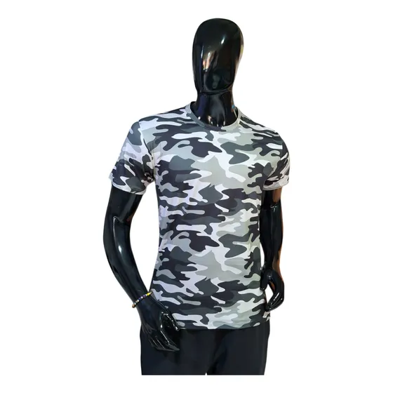 Camiseta Manga Corta Camuflado Para Hombre