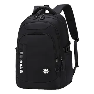Mochila De Escolar Viaje Bolsa Informal Juvenil Unisex, Antirrobo Gran Capacidad Y Multibolsillos 40l Color Negro Diseño De La Tela Tela Oxford