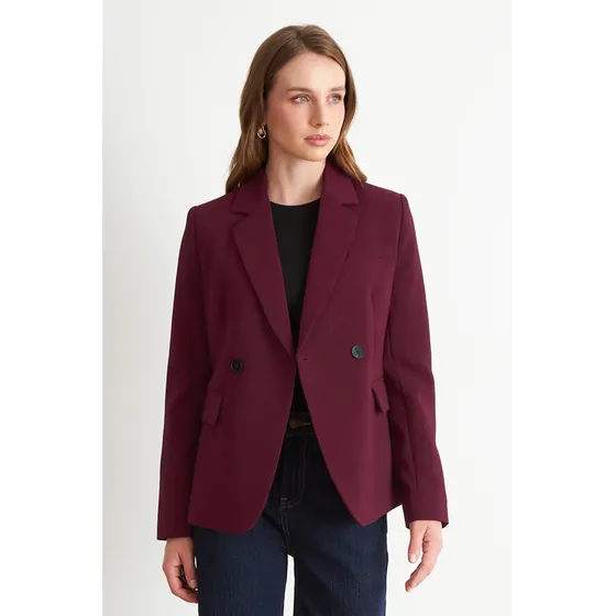 Blazer Sastrero Dos Botones Burdeo Nicopoly