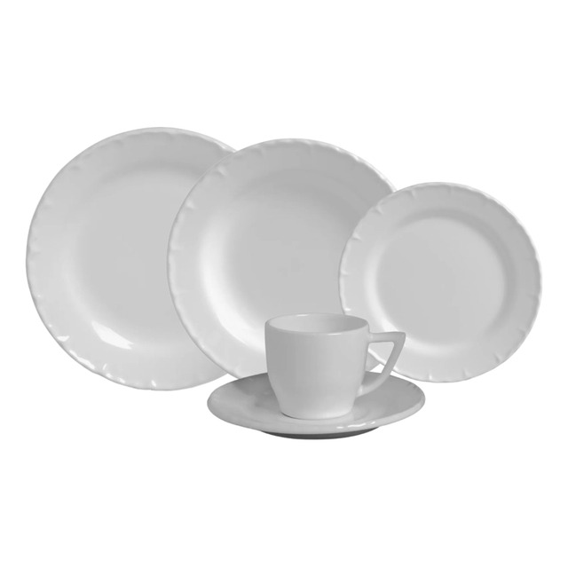 Aparelho De Jantar 20 Peças Branco Paris De Cerâmica - Scalla Cerâmica Aparelho De Jantar 20 Peças Branco Paris De Cerâmica - Scalla Cerâmica