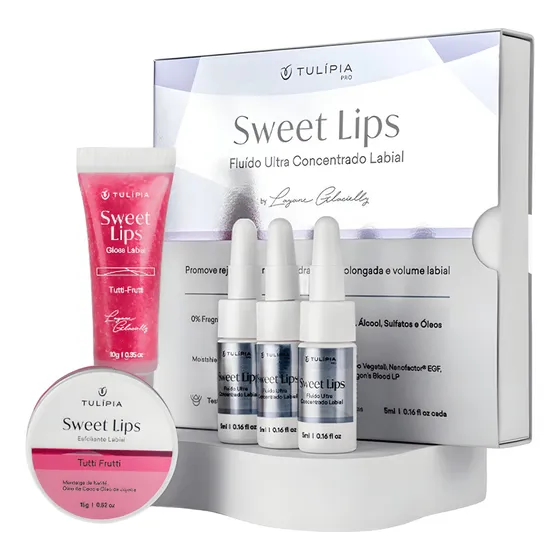 Kit Hydra Gloss Tulipia Fluido mais gloss mais esfoliante Tutti Frutti