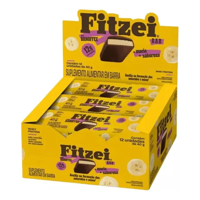 Barra de Proteína Banoffe 12 unidades Fitzei Vitafor