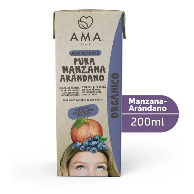 Ama Jugo Manzana Arandano Organico 200cc.