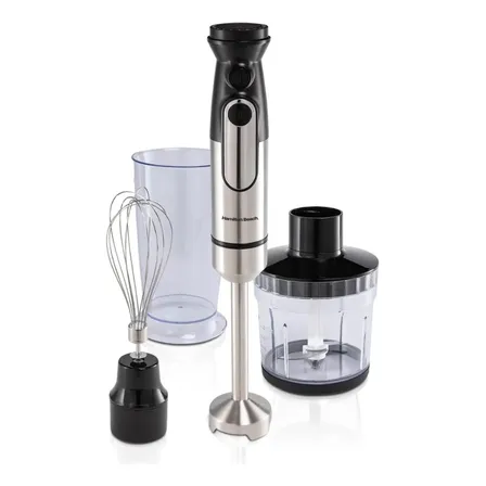 Mixer 3 Em 1 Turbo Hamilton Beach Misturador MIni Processador 500ML Fouet Com Copo Portátil 600ML 1000w Potência Multiuso - 8 Velocidades (Tritura Gelo) Lâmina Inox em "S"