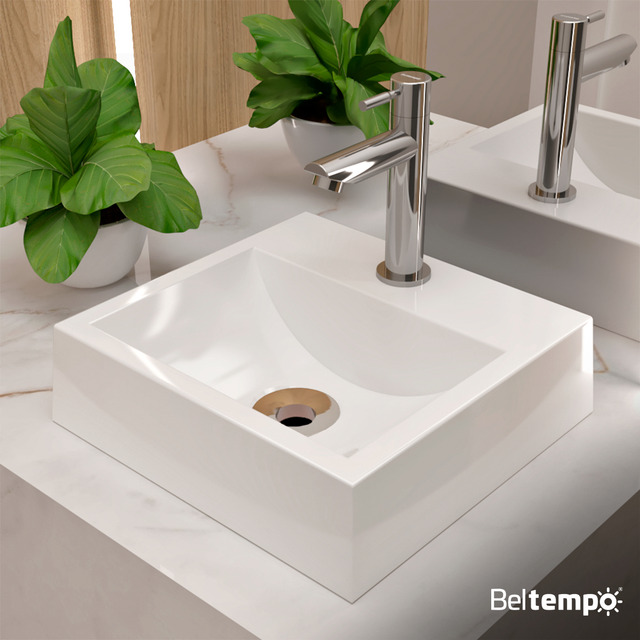 Cuba Pia De Apoio Quadrada 32x30 Branca Banheiro Lavabo Beltempo Bt-2002 Cuba Pia De Apoio Quadrada 32x30 Branca Banheiro Lavabo Beltempo Bt-2002