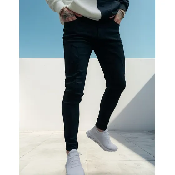 Pantalones Jeans Pitillo Rasgado De Moda Para Caballeros