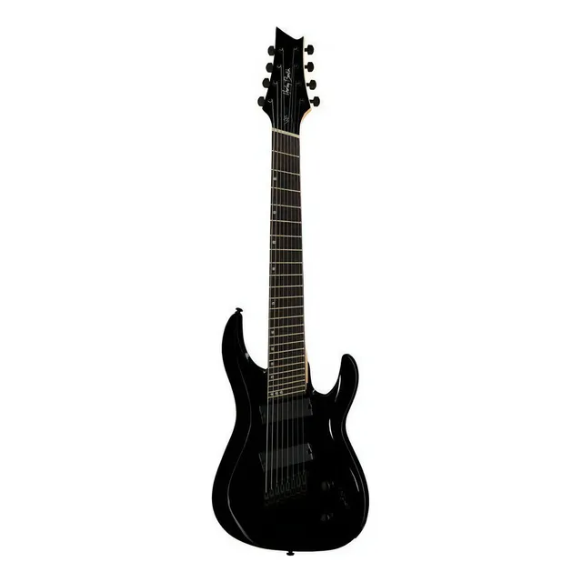 Guitarra eléctrica Harley Benton Progressive Series R-458 FanFret de tilo 2018 black high-gloss brillante con diapasón de amaranto
