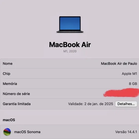 Macbook Air M1 2020 13 Cinza-espacial 8gb - 256gb Ssd M1