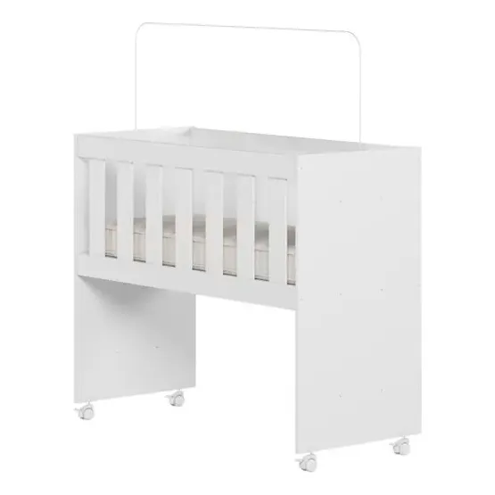 Lv Móveis Mini Berço Ariel Rubi Mdf Com Colchão 5 Em 1 com suporte mosqueteiro incluso-LV MOVEIS