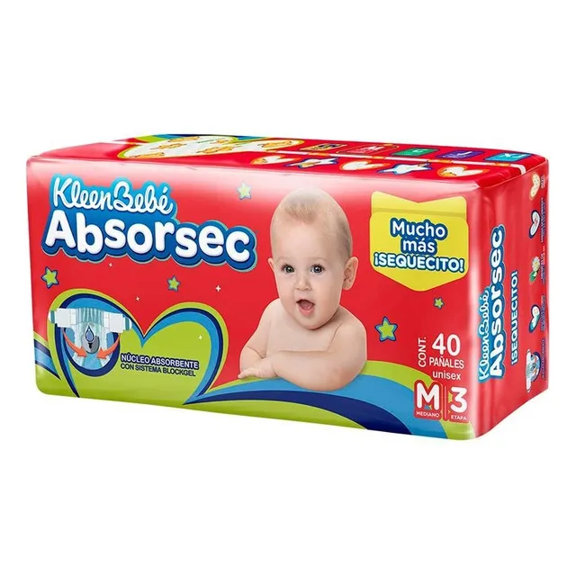 Pañal Absorsec Etapa 3 Mediano Con 40 Pañales Mediano (m) Sin Género