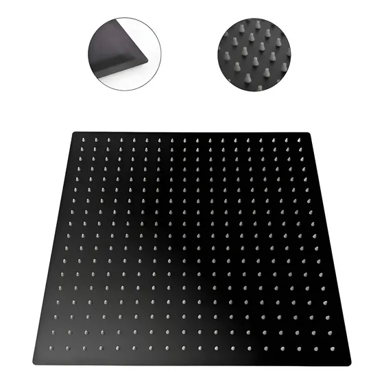 Ducha Ultraslim Cuadrada 30cx30cm 12 Pulgadas Negro