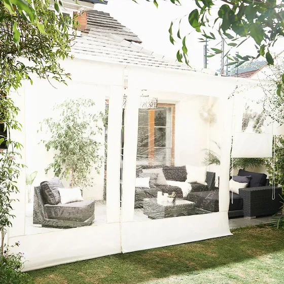 Cortina Roller Cierre de Terraza Vincenzi 200x250cm Blanca | PVC Resistente Protección UV Fácil Instalación Ideal Exteriores | Cortina protección jardín o patio