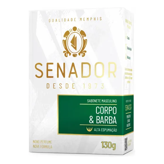 Senador Sabonete Masculino Corpo E Barba 130g Alta Espumação