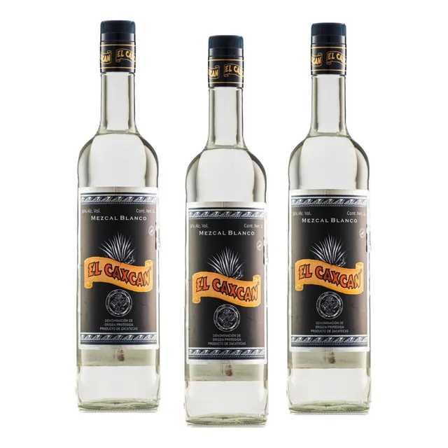 Tripack Mezcal Artesanal El Caxcan Blanco 1000 ml