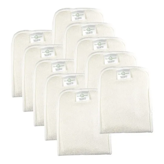 10 Insertos Fibra De Bambu 4 Capas Ultra Absorbentes Lavable