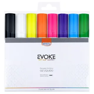 Kit 8 Caneta Giz LĂquido Para Vidro Lousa Vitrine Carro Cor Da Tinta Colorido Kit 8 Caneta Giz LĂquido Para Vidro Lousa Vitrine Carro Cor Da Tinta Colorido