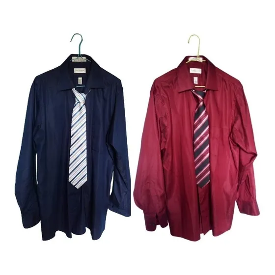 Camisas Con Su Corbata Tallas M - L Como Nuevas