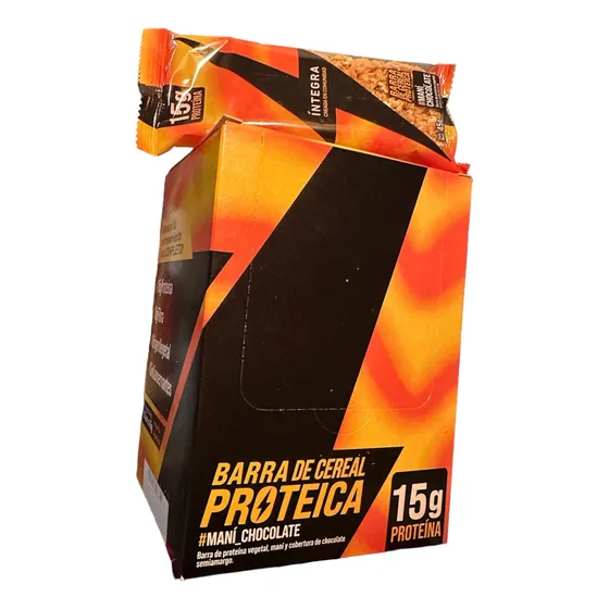 10 Barra Cereal Proteina Veg Pasta Mani Chocolate Integra Fw