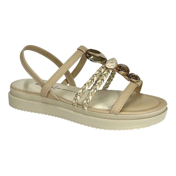 Sandália Feminina Dakota Flatform Trançada Pedrarias