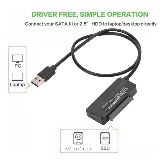 Adaptador Usb 3.0 A Sata 3 Hdd/ssd 2.5  3.5 Pzzpss