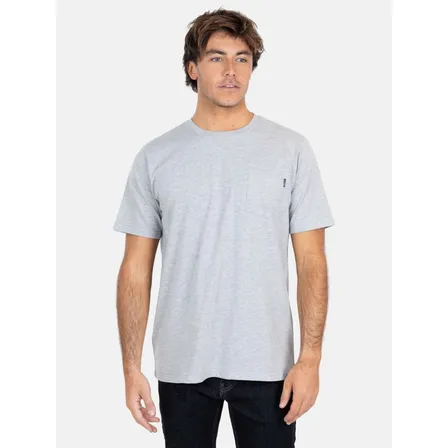 Polera Mc Pocket Labels Gris Hombre Maui And Sons