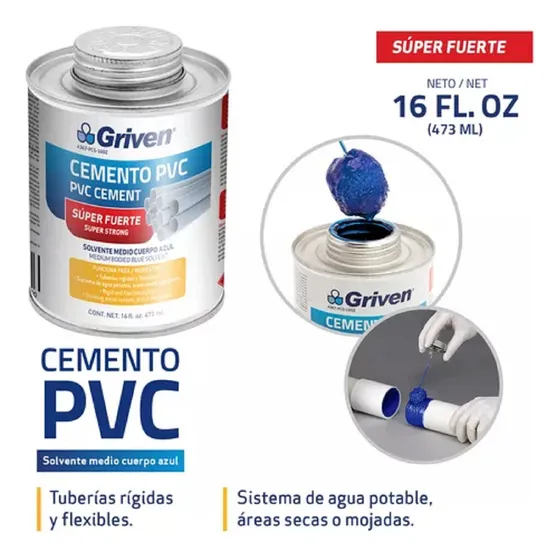 Pega Para Tuberías Pvc Extra Fuerte Para Agua Fria 473 Ml