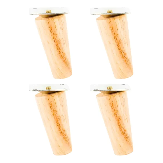 Pack 4 Pata De Madera Maciza Para Mueble 10cm