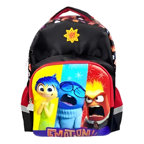 Mochila Intensamente 2 Espalda 40cm, Mktoys - Color Negro Y Rojo Diseño De La Tela Lisa